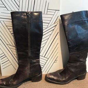 Vintage J. Crew leather maroon riding boots